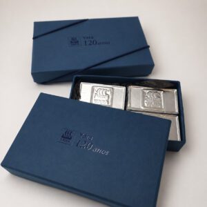 Caixa rígida personalizada + 4 barras com logotipo em relevo