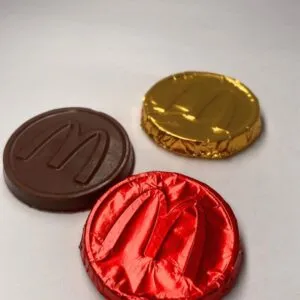 Moeda de Chocolate Personalizada com Logo em Relevo 9g
